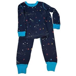 Mightly Kids' Fair Trade 100% Organic Cotton Tight Fit Pajamas Galaxy Size 3T